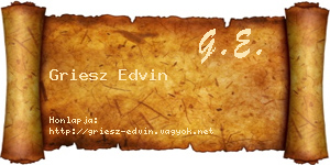 Griesz Edvin névjegykártya